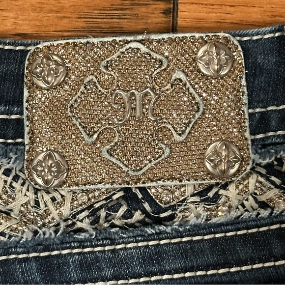 Miss Me Glitter Boot Stretch Jeans Size 27 STYLE JE8178BX - Picture 4 of 15